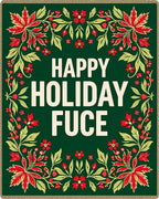 Festive Red Green Floral Border Rug