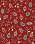 Red Festive Pine Sprigs And Bells Rug