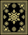 Golden Snowflake Black Contemporary Rug
