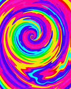 Vibrant Rainbow Swirl Psychedelic Rug