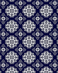 Classic White Medallion Navy Rug