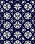 Classic White Medallion Navy Rug
