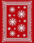 Crimson Snowflake Festive Border Rug
