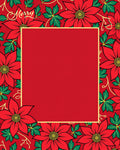 Red Poinsettia Floral Border Rug