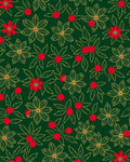 Green Red Gold Floral Vine Rug
