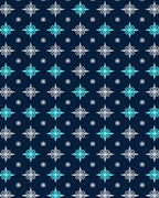 Navy Blue Starburst Floral Geometric Rug