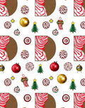 Red White Christmas Ornament Tree Collection Rug