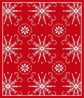 Red White Snowflake Winter Celebration Rug