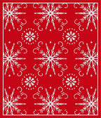 Red White Snowflake Winter Celebration Rug