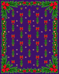 Crimson Red Bow and Spruce Garland Rug