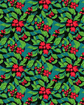 Bold Red Floral Green Leafy Abstract Rug