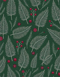 Forest Green White Pine Berry Garland Rug