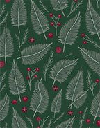 Forest Green White Pine Berry Garland Rug