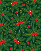 Emerald Green Holly Berry Garland Rug