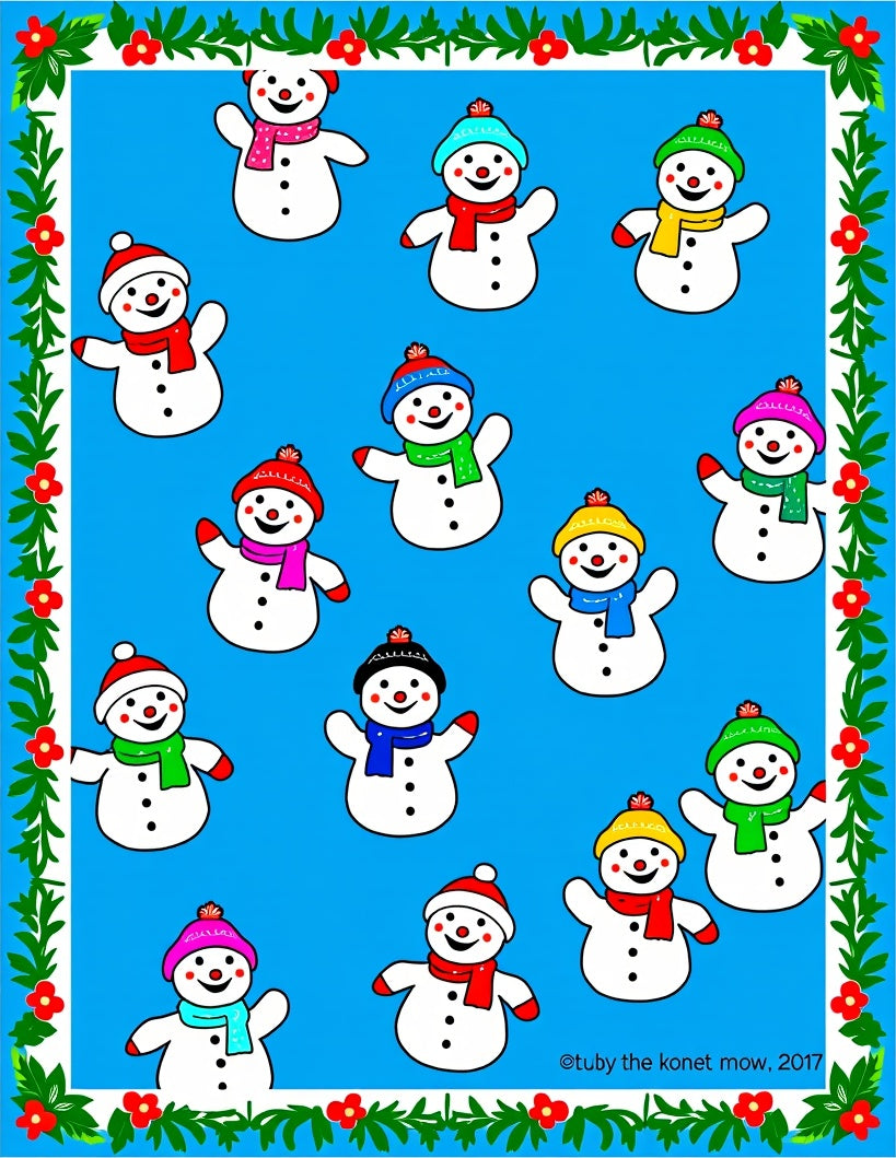 Happy Snowmen Winter Holiday Cheer Rug