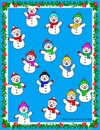 Happy Snowmen Winter Holiday Cheer Rug