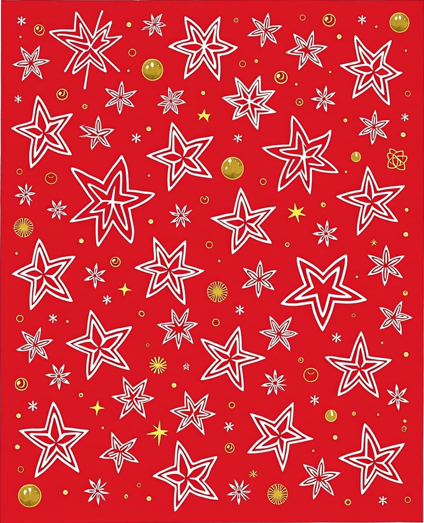 Whimsical Red Starburst Collection Rug