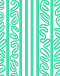 Jazzy Teal Swirl Stripes Rug
