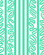 Jazzy Teal Swirl Stripes Rug