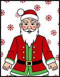 Friendly Red Santa Snowflakes Rug
