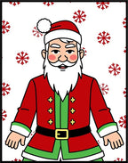 Friendly Red Santa Snowflakes Rug