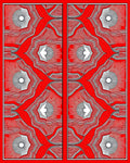 Crimson Radiating Sunburst Mandala Rug