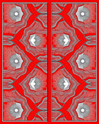 Crimson Radiating Sunburst Mandala Rug
