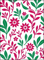 Crimson Green Floral Vine Rug