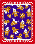 Festive Gingerbread People Snowflake Collage Rug