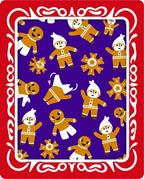 Festive Gingerbread People Snowflake Collage Rug