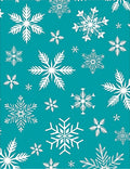 Teal White Snowflake Winter Collection Rug