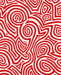 Bold Red Abstract Swirls Rug