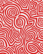 Bold Red Abstract Swirls Rug
