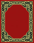 Crimson Gold Floral Vine Border Rug