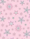 Pink Teal Snowflake Cascade Rug