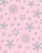 Pink Teal Snowflake Cascade Rug