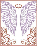 Lavender Angel Wings With Copper Flourishes Rug