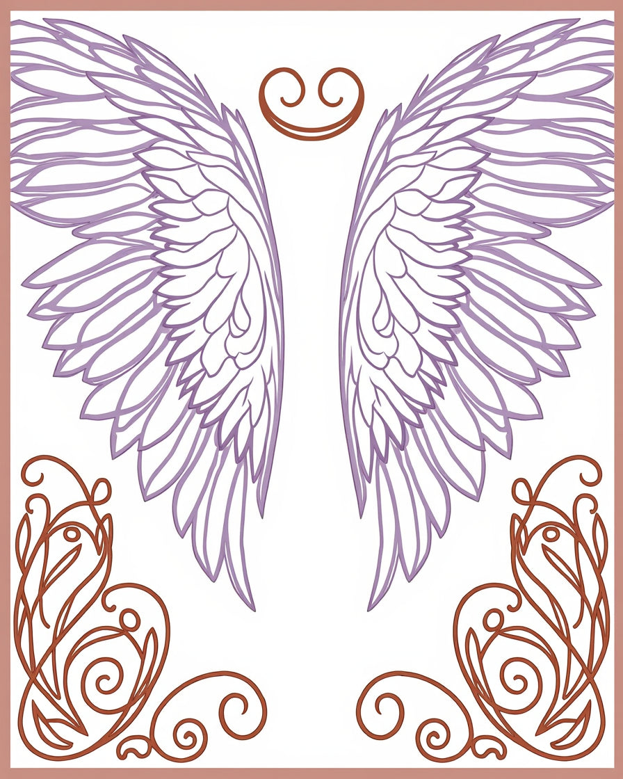 Lavender Angel Wings With Copper Flourishes Rug