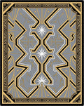 Art Deco Gray Gold Starburst Geometric Rug