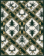 Forest Deer And Trees Geometric Rug