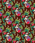 Whimsical Brown Fowl Floral Jungle Rug