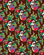 Whimsical Brown Fowl Floral Jungle Rug