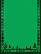 Emerald Woodland Scenic Border Rug