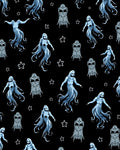 Ethereal Blue Ghostly Figures Starry Night Rug