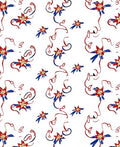 Red Blue Star Spirals Rug