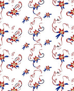 Red Blue Star Spirals Rug