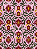 Crimson Yellow Flower Swirl Rug
