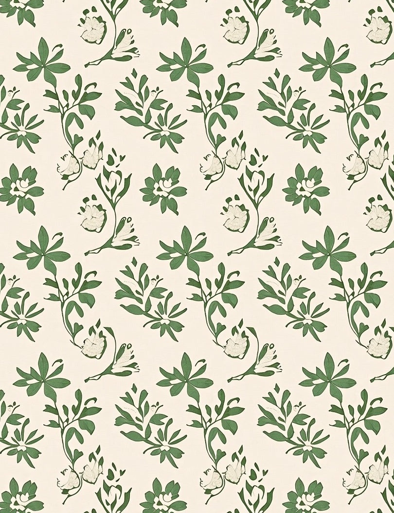 Charming Ivory Green Vine Garden Rug