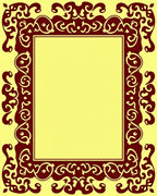 Crimson Flourish Yellow Border Rug