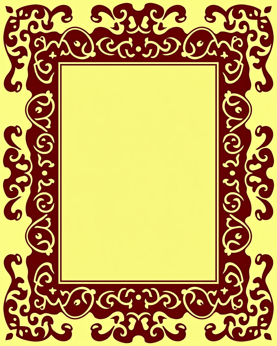 Crimson Flourish Yellow Border Rug
